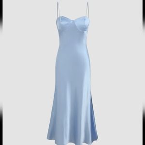 Satin Light Blue Formal Dress